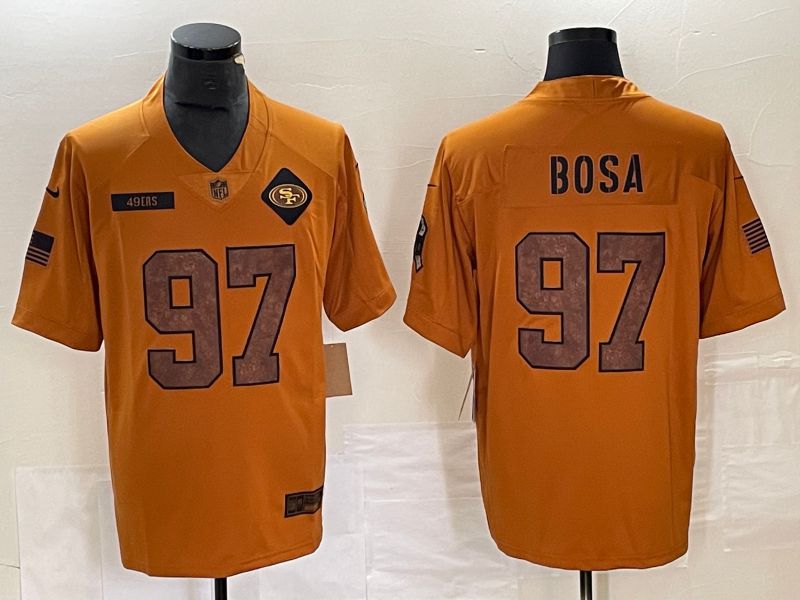 Men San Francisco 49ers #97 Bosa brown Nike 2023 Salute To Service Limited NFL Jersey
